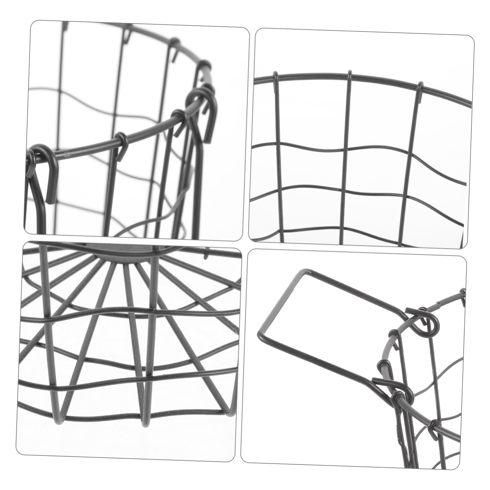 Cesta de Leña de Hierro Negro Asa Plegable, Soporte Portátil para Almacenar Madera Gran Capacidad, Adecuado para Exteriores y Chimenea