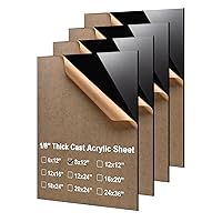 Vista 47 de KINLINK Láminas de plexiglás 6x12 de 1/8 pulgada de grosor - Lámina de acrílico negro fundido de 3mm, lámina de plástico policarbonato