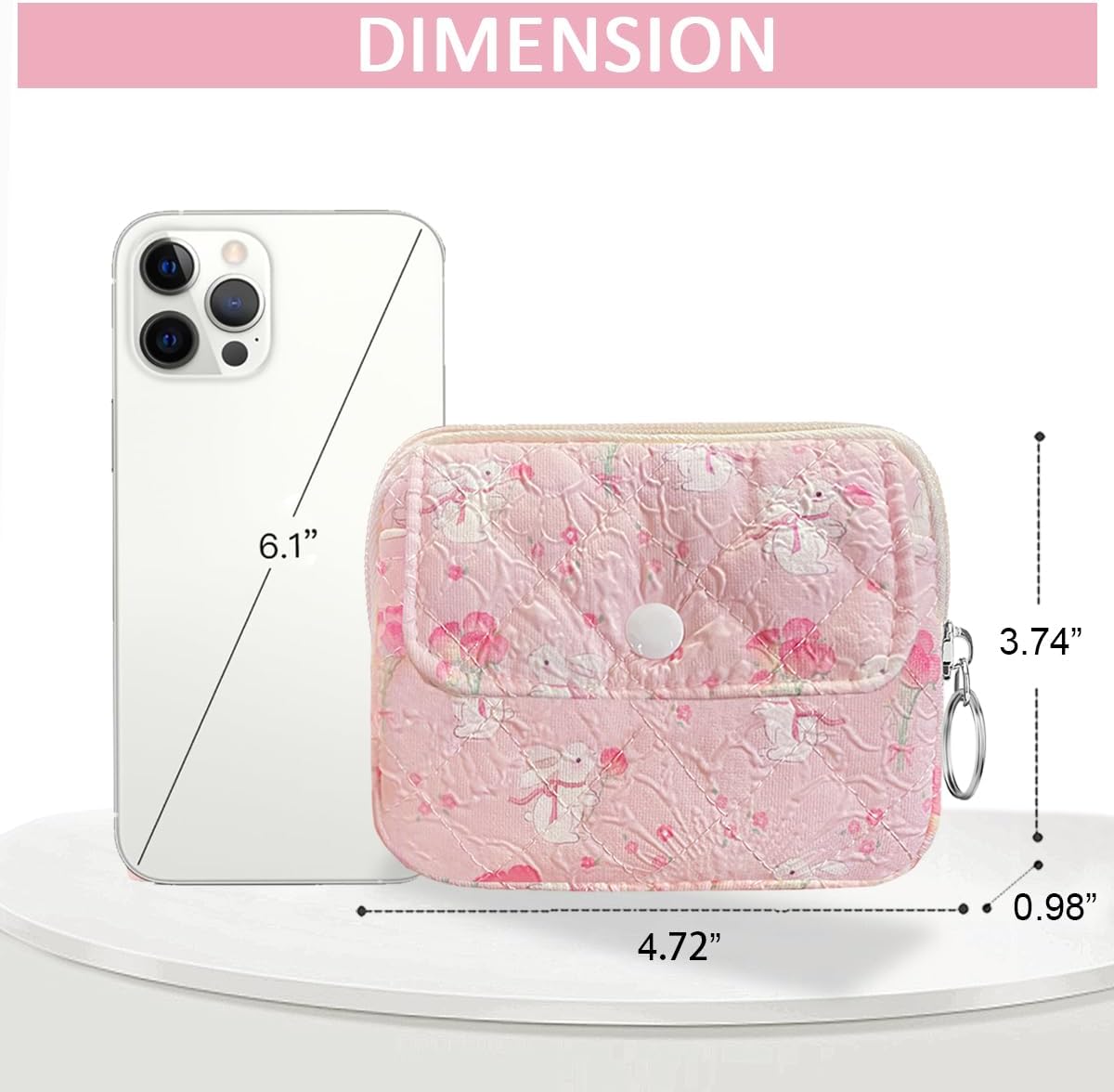 Cute Prints Cotton Quilted Coin Purse for Women Girls