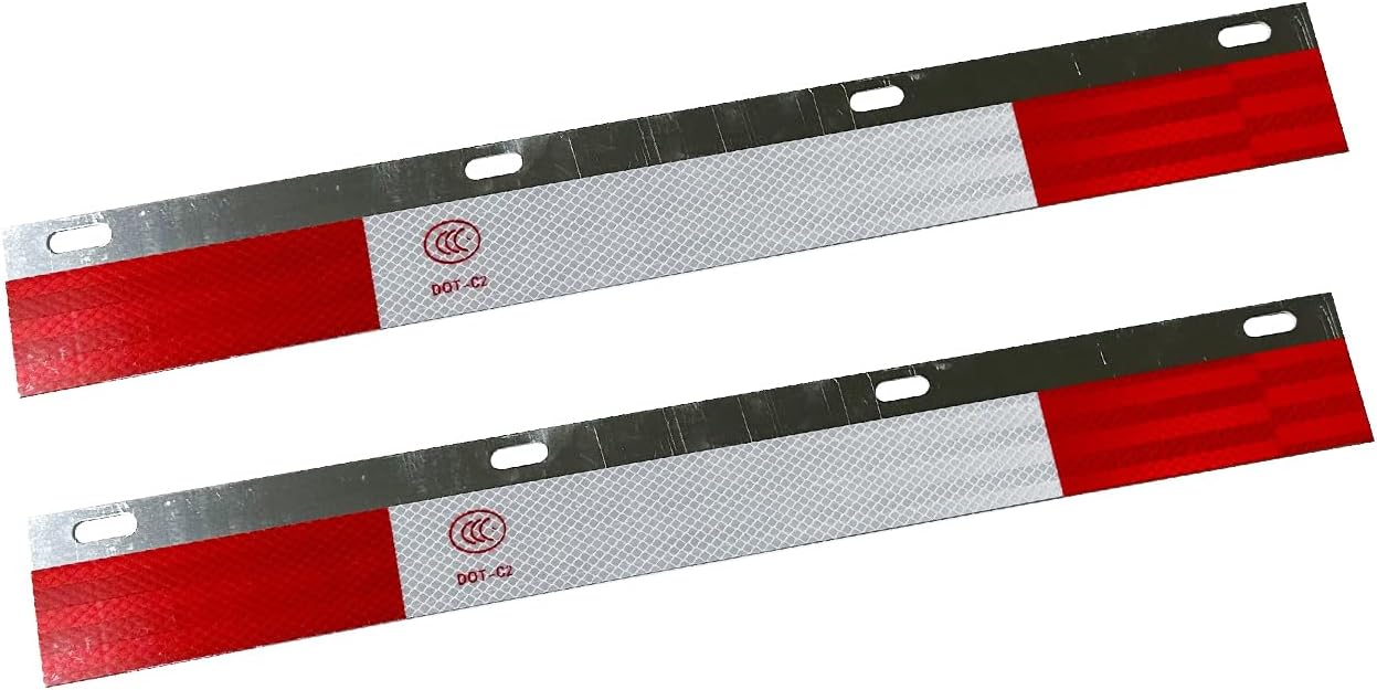 2PCS 24" x 3" Aluminum Mud Flap Hanger Top Flap Plate Reflector for Semi Truck Trailer, Straight Type