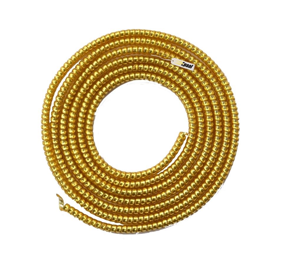 Image of J'TTON Spiral Metallic Color (2 Pcs) 1.2 Meters Each-Full Size Cable Cord Charger Protector Winder for iPhone & Android USB Charging Cables, Earphones, Lightning Cable (Golden)