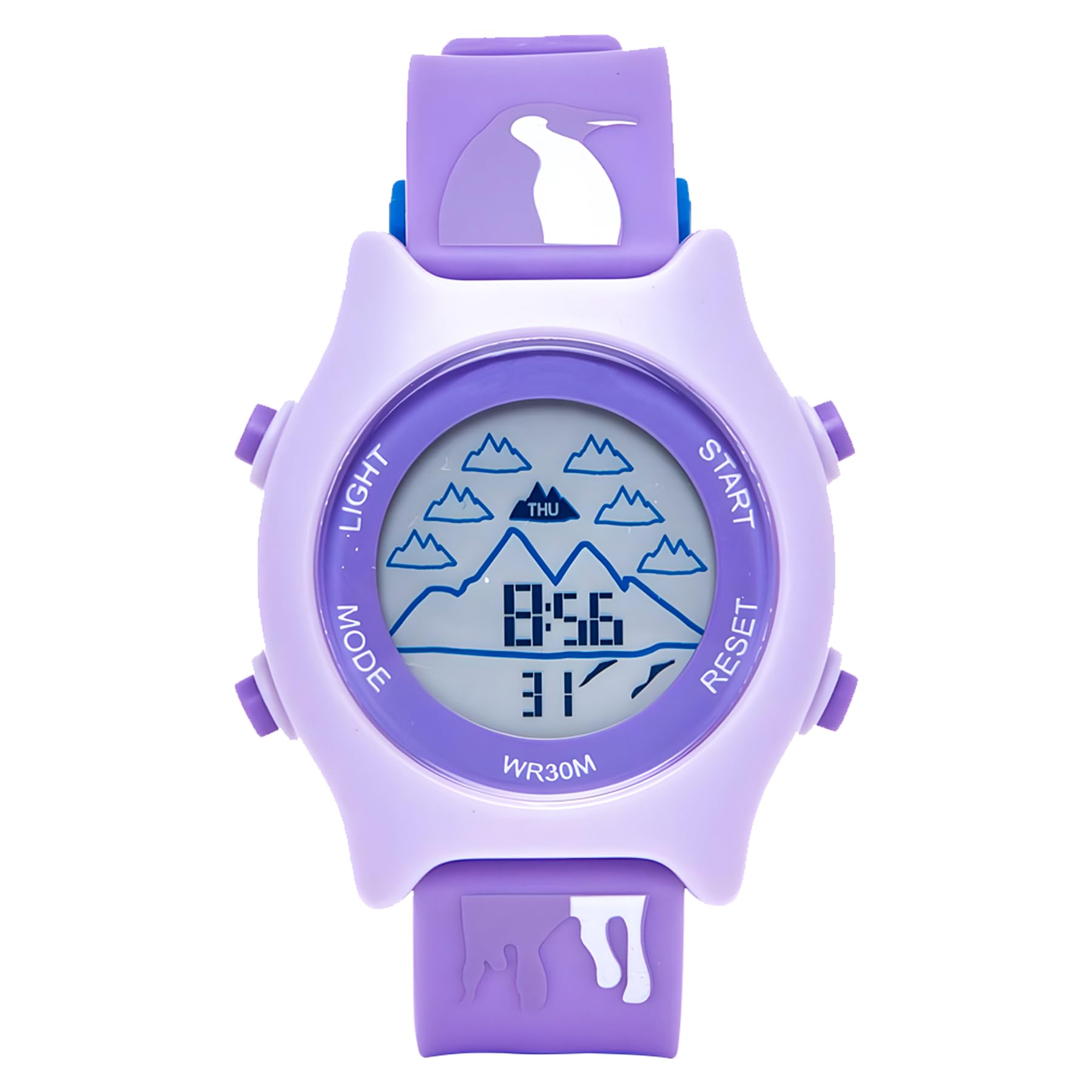 WISHKEY Cool Digital LCD Watch, Inbuilt Luminous Light Display Watch, Wrist Watch with Silicone Straps for Kids, Multifunctional Stylish Dial Watch, Multiple Features Button, (Pack of 1, Purple) (B0D62TJBPR) Amazon Price History, Amazon Price Tracker