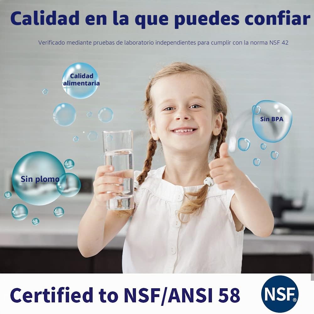 HUINING Carcasa de Membrana RO para Cartucho de Filtro de Agua de Membrana de Ósmosis Inversa Residencial, Repuesto para Sistema de Filtración de Agua Potable Doméstico