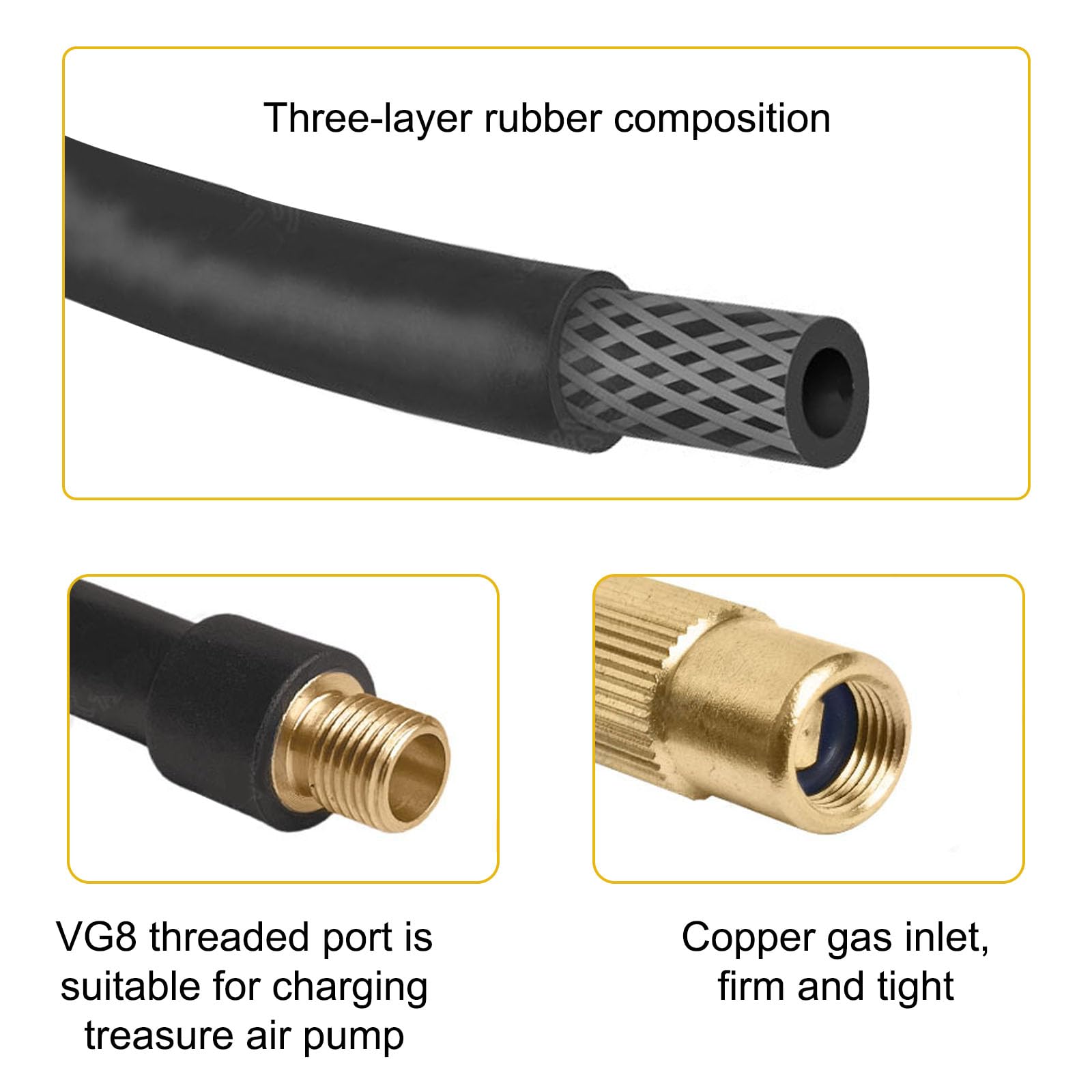 prolunga per compressori di pressione dell'aria e pompe ad aria, tubo di ricambio da 50 cm, compatibile con gonfiatore Xiaomi, pompa per pneumatici di biciclette, auto e moto