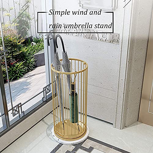 Porte-parapluies doré anti-goutte avec socle marbre stable - 3
