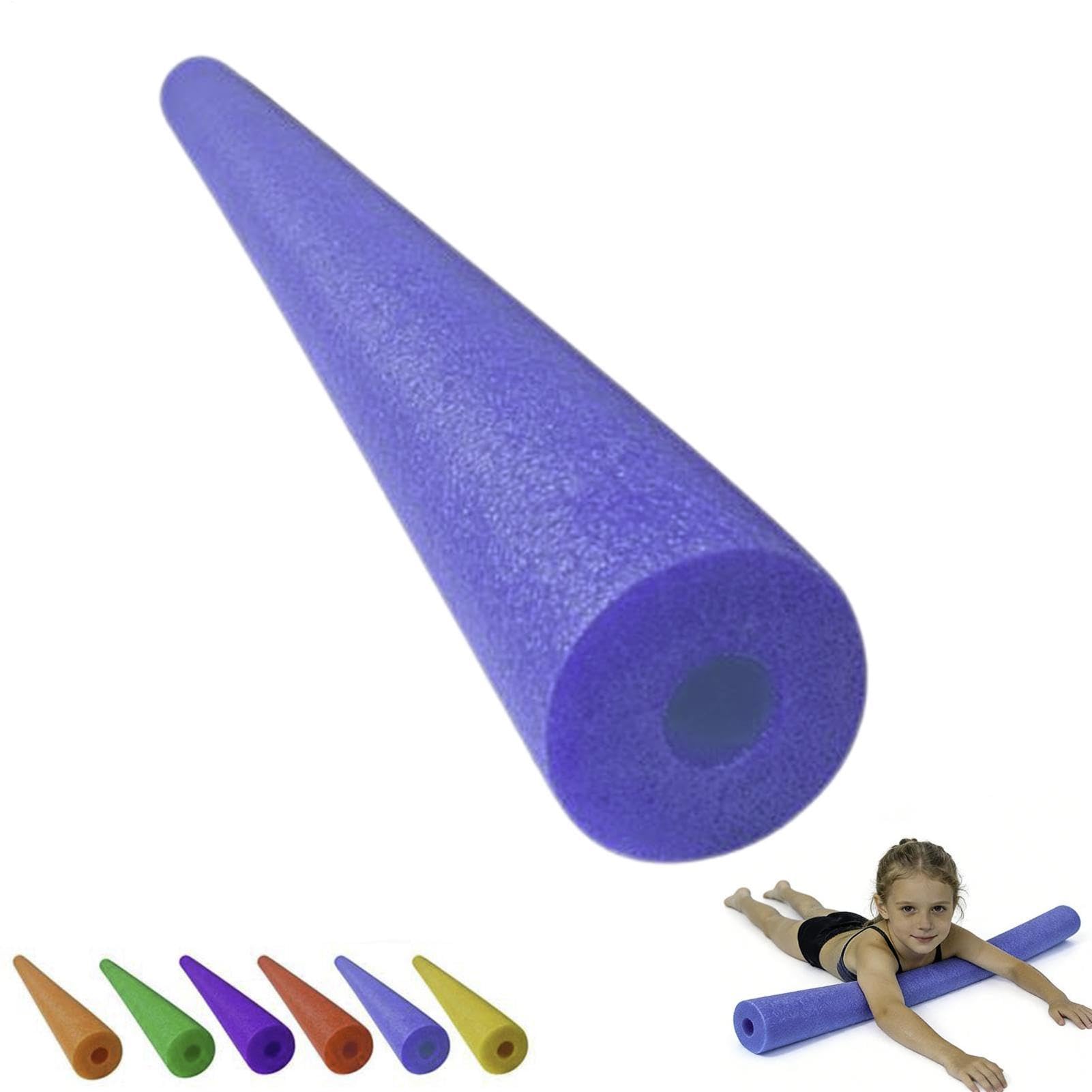 Pool Noodles With Hole, Foam Swimming Noodles For Kids Adults, Flexible Noodle Foam Tube, Pool Noodle Floats Toys, Swimming Aid For Beginners Learing Training, Party, Beach, Yard(Blue)