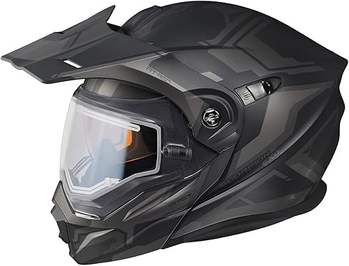 Miniatura 1 de ScorpionEXO AT950 - Casco modular para moto de nieve de aventura para clima frío, escudo eléctrico con caja de respiración, bolsillos para altavoces