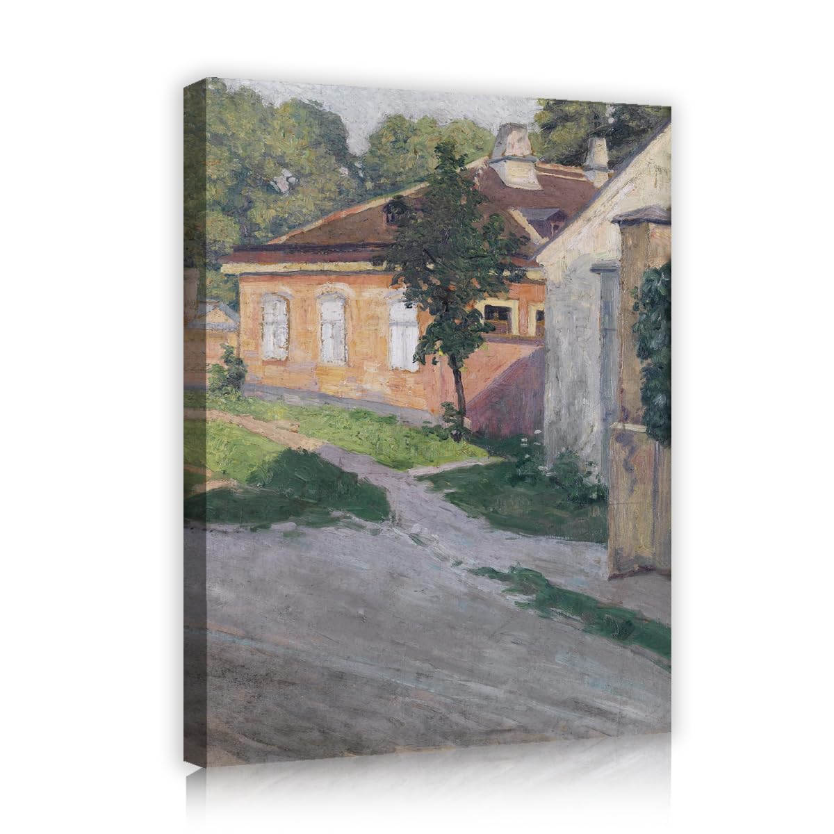 TOANGWALL Egon Schiele House in Hutteldorf Canvas Wall Art Cloakroom Rustic Village Landscape Framed Prints for Veranda Boutique Decor 80x95cm