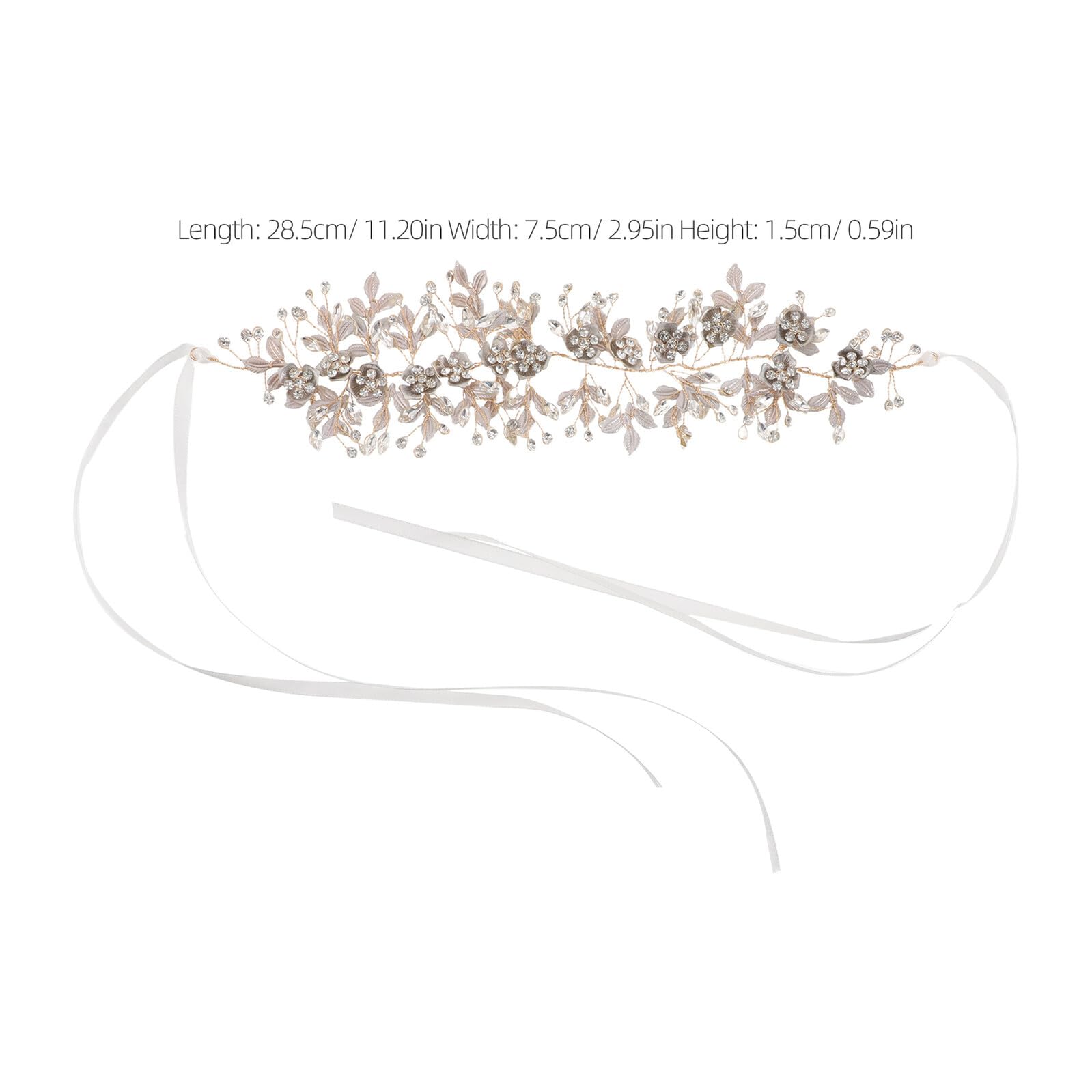 Fascia per Capelli da Sposa Fiori e Pettine Fermaglio Floreale Dorato Cerchietto Strass per Matrimonio Accessori Capelli Boho per Sposa e Damigella