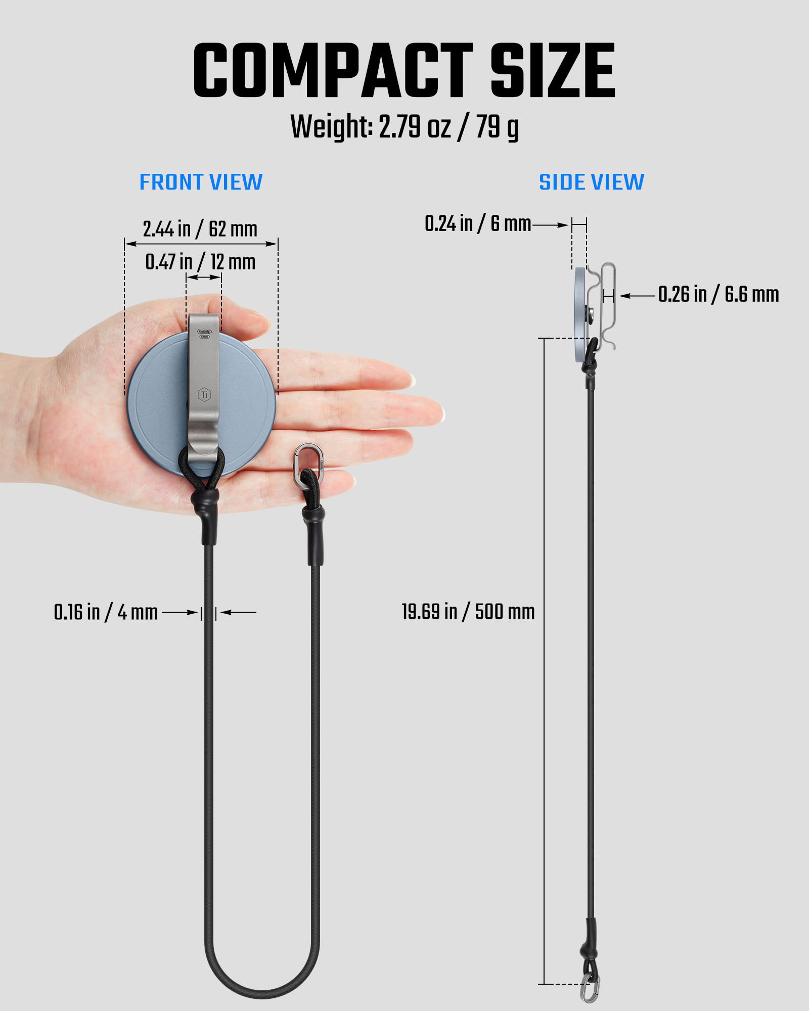 Magnetischer Gürtelclip-Handyhalter, Elastisches Seil Schlüsselanhänger