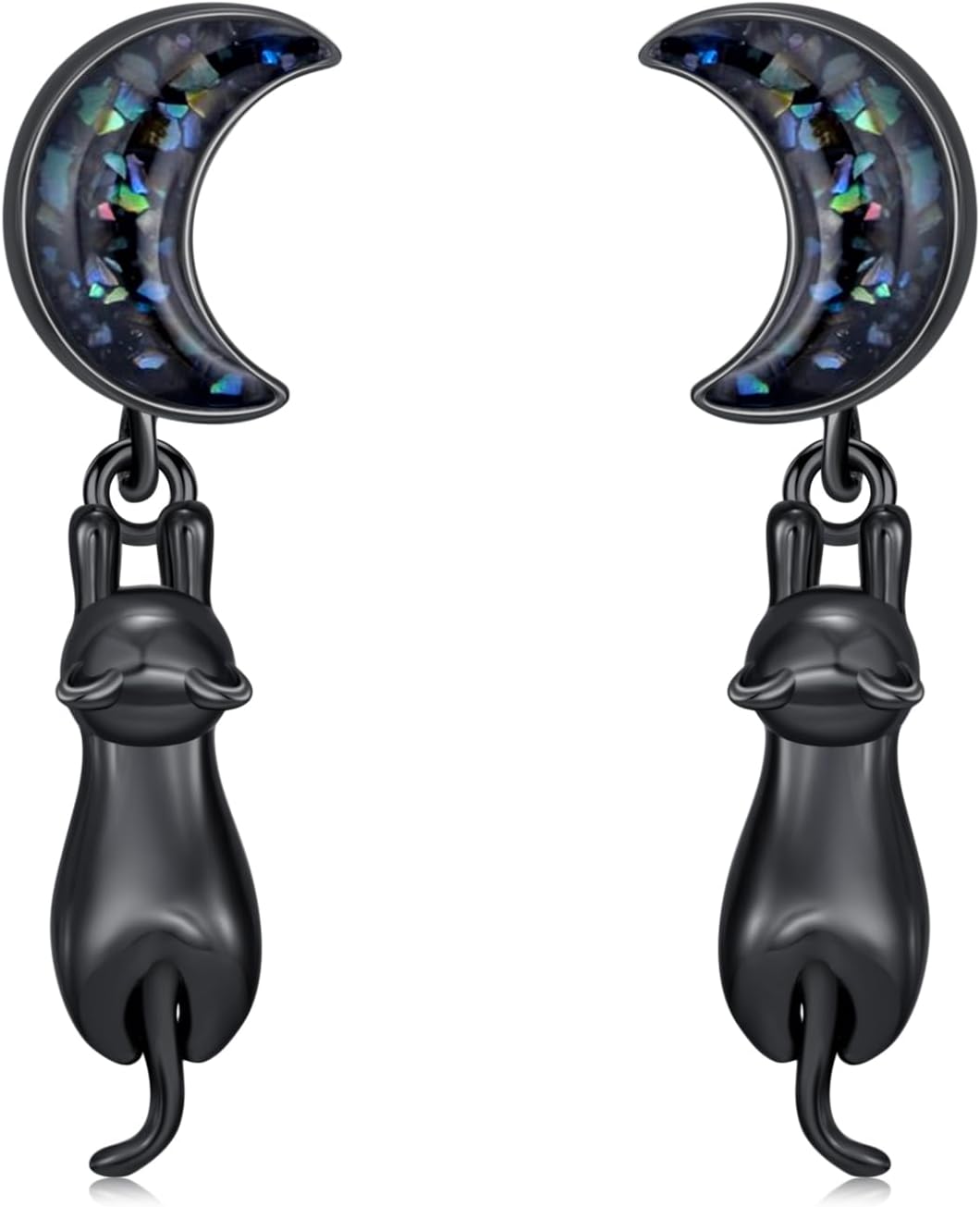 Black Dangle Drop Earrings 925 Sterling Silver Turquoise/Abalone Shell Earrings Jewellery Gifts for Women Men