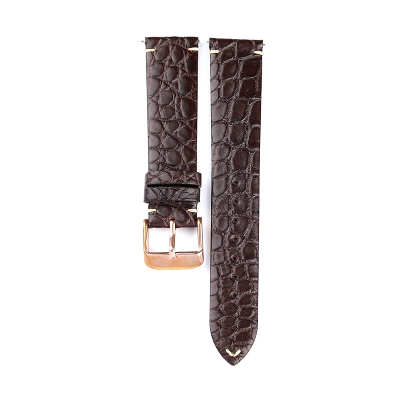 SiChouwz Bracelet À Sangle Souple Ultra-mince À Motif Rond En Cuir De Crocodile À Dégagement Rapide