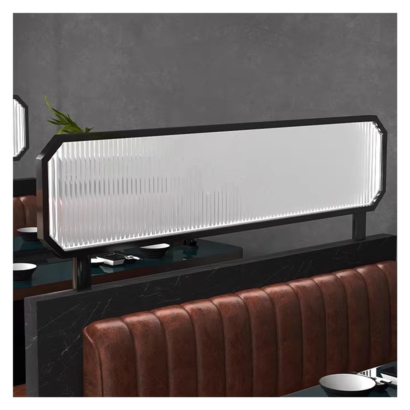 Hanging Room Divider Dividers For Dining Areas,Tempered Glass Restaurant Table Decorative Partitions,Commercial Hotel Office Desk Divider,11.8in High Low Fence