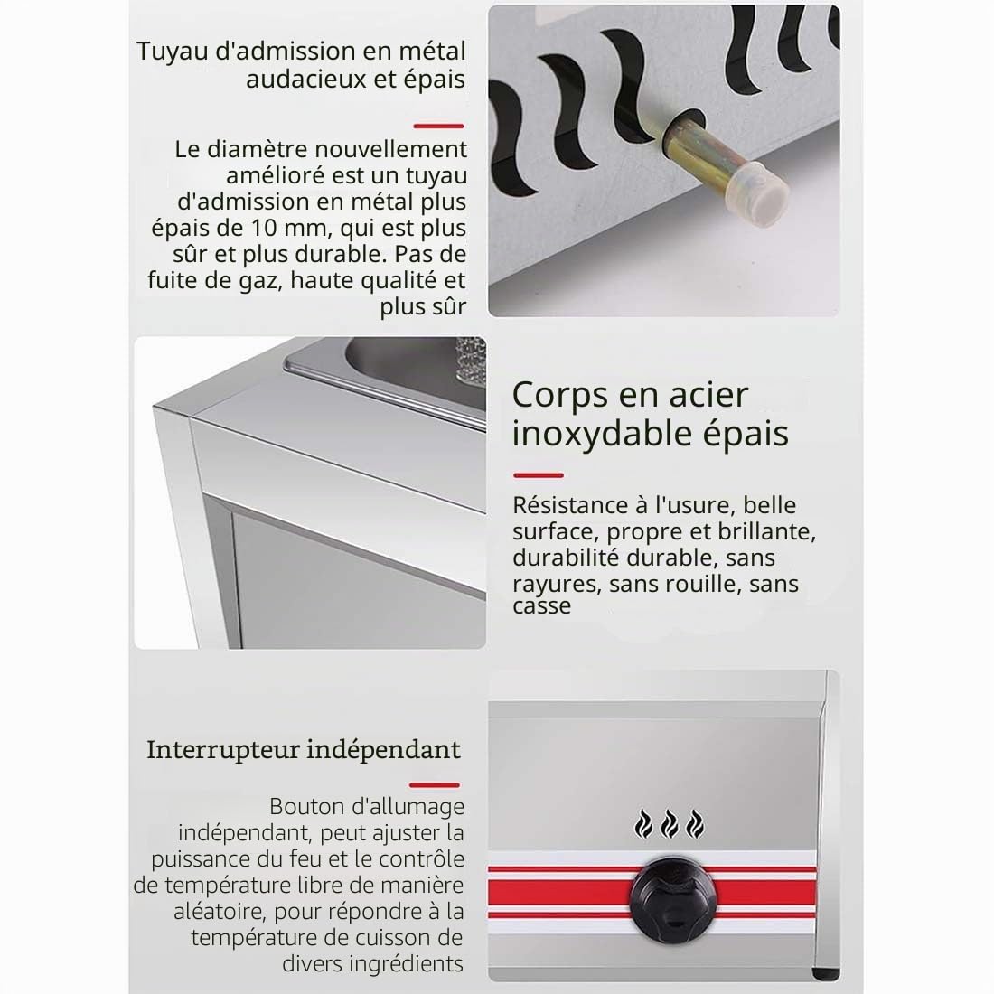 10L/20L/30L Professionnelle Friteuse à Gaz, Deep Fryer Friteuse à Gaz En Acier Inoxydable, Avec Paniers Et Couvercles, Pour Frites Beignets Poisson,Doublecylinder10L+10L