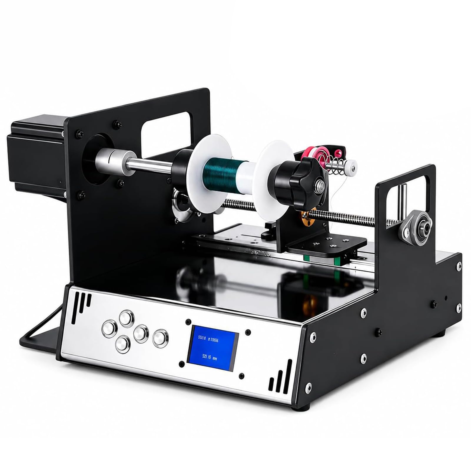 Automatyczna Nawijarka Cewek, CNC 900 obr./min z Precyzją 0,01 mm | Moment 2,3 Nm, Zmienna Prędkość, Drut 0,02–1,0 mm, Szpule 15 cm, Obroty do Przodu/Tyłu i Programowalna Pamięć