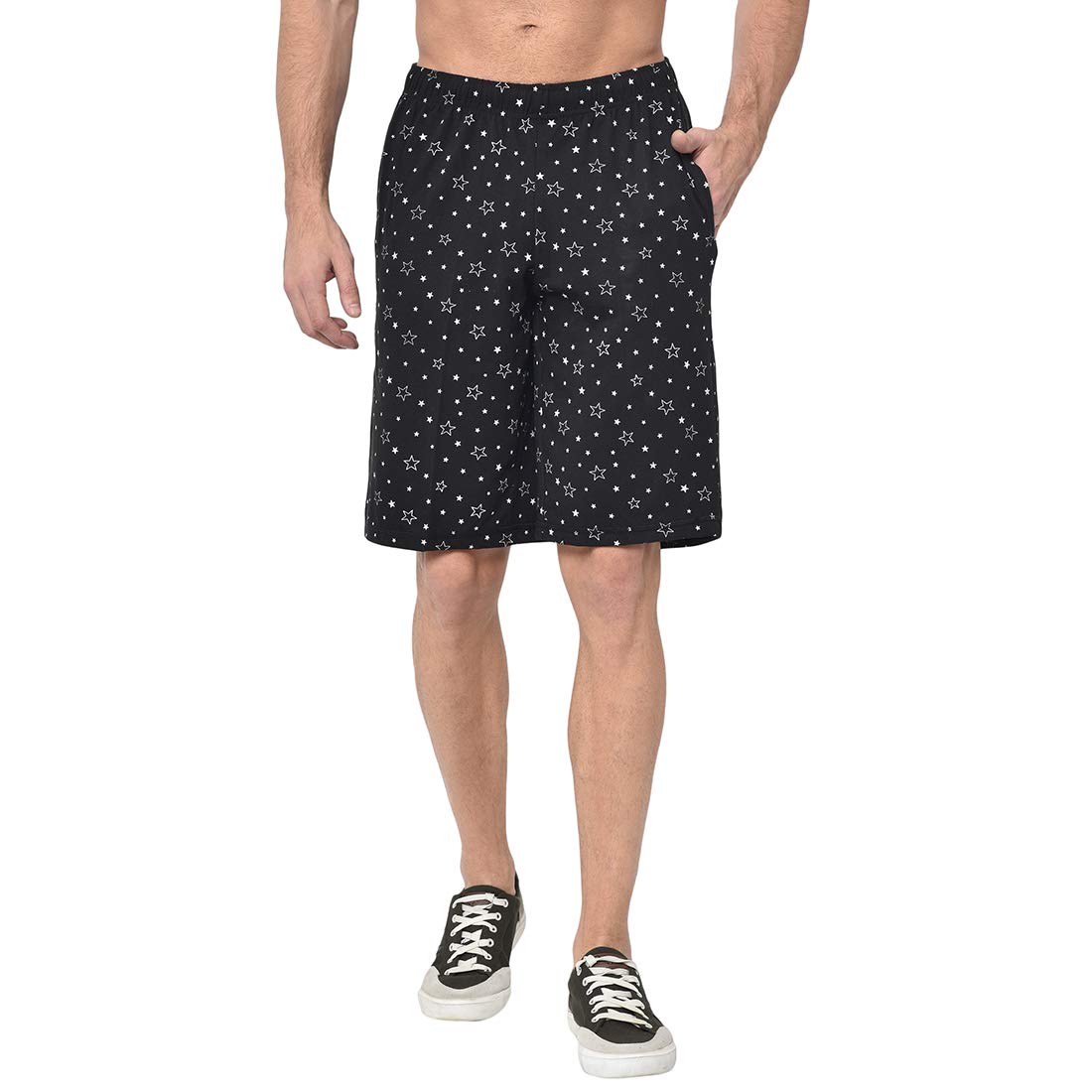 mack jonney Regualr Fit Cotton Blended Lounge Shorts/Bermudas for Men-D12-PRT-NO.1-BLK0001-P-picture-30