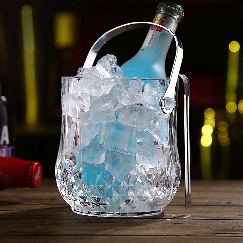 Secchiello per Ghiaccio Benna di ghiaccio in vetro portatile secchio di ghiaccio benna addensata materiale stoccaggio di ghiaccio secchio cocktail cocktail champagne vino e birra fredda Refrigeratore