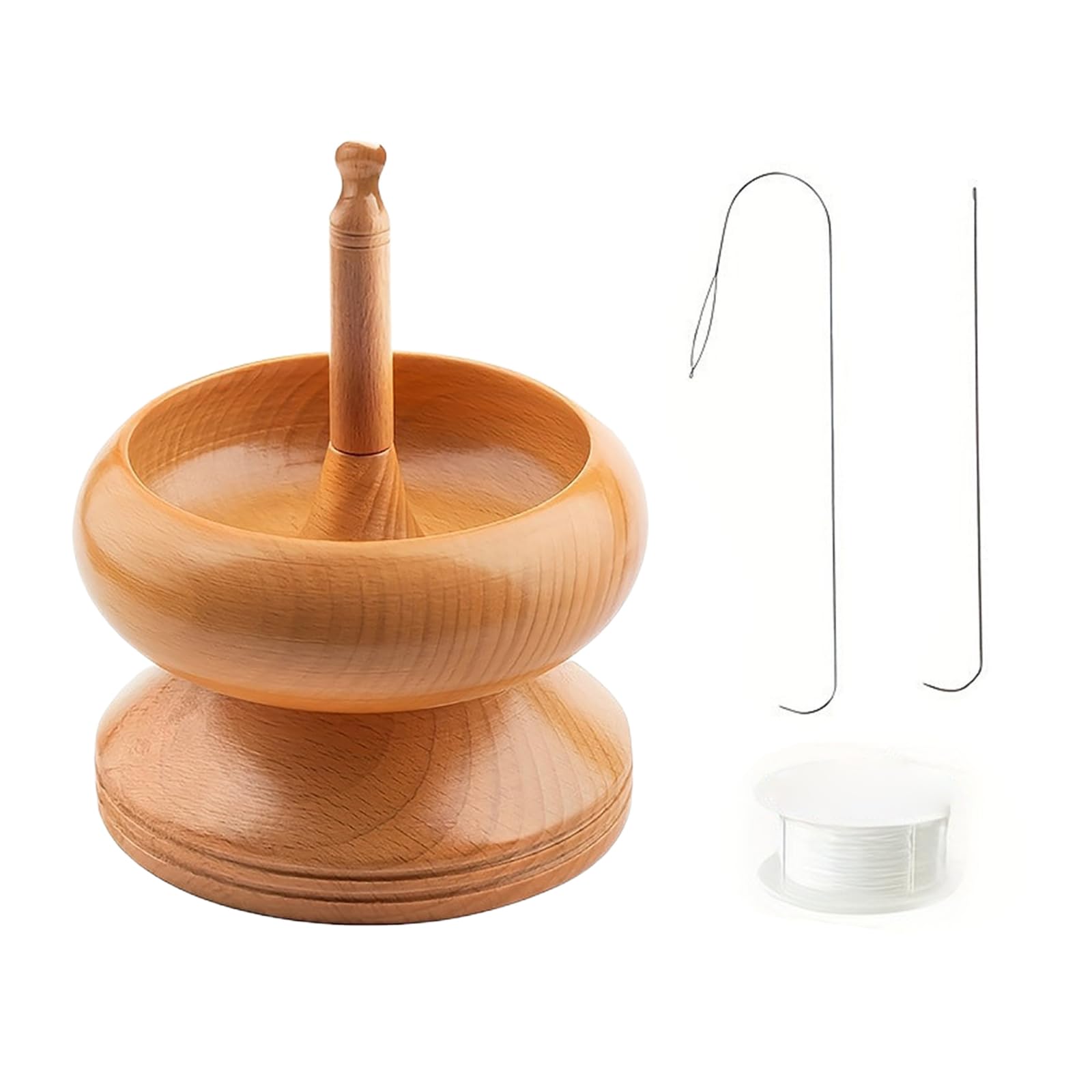 HDOYTXXM Manual Wood Bead Spinner String Beads Quickly Tools Wood String Loader Portable Jewelry Making for Bowl Spinner
