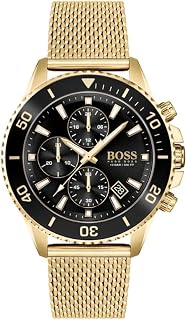 Men's Admiral Quartz Watch with Stainless Steel Strap, Gold, 22 (Model: 1513906), Gold, Quartz Watch,Diver