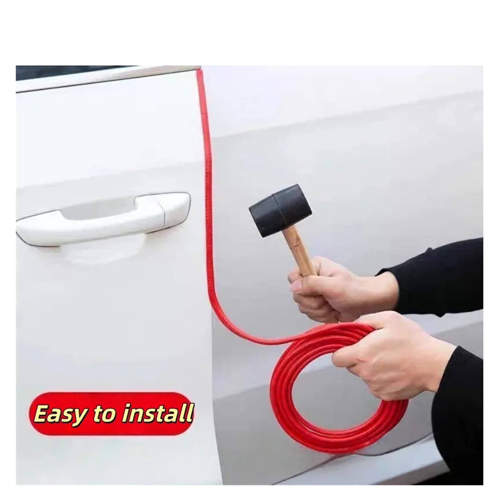 Strisce di Gomma sigillanti per Portiere Auto da 5 m, Protezioni per Bordi Portiere Auto, AntiGraffio, Adesivi Decorativi anticollisione per Portiere Auto (Nero)