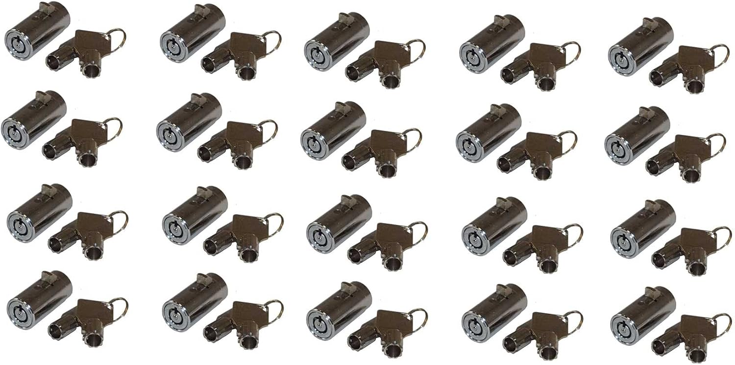 20 - MEI-2501B-KA Vending Machine Lock with Tubular Keyway and Chrome Finish, Keyed Alike #1452