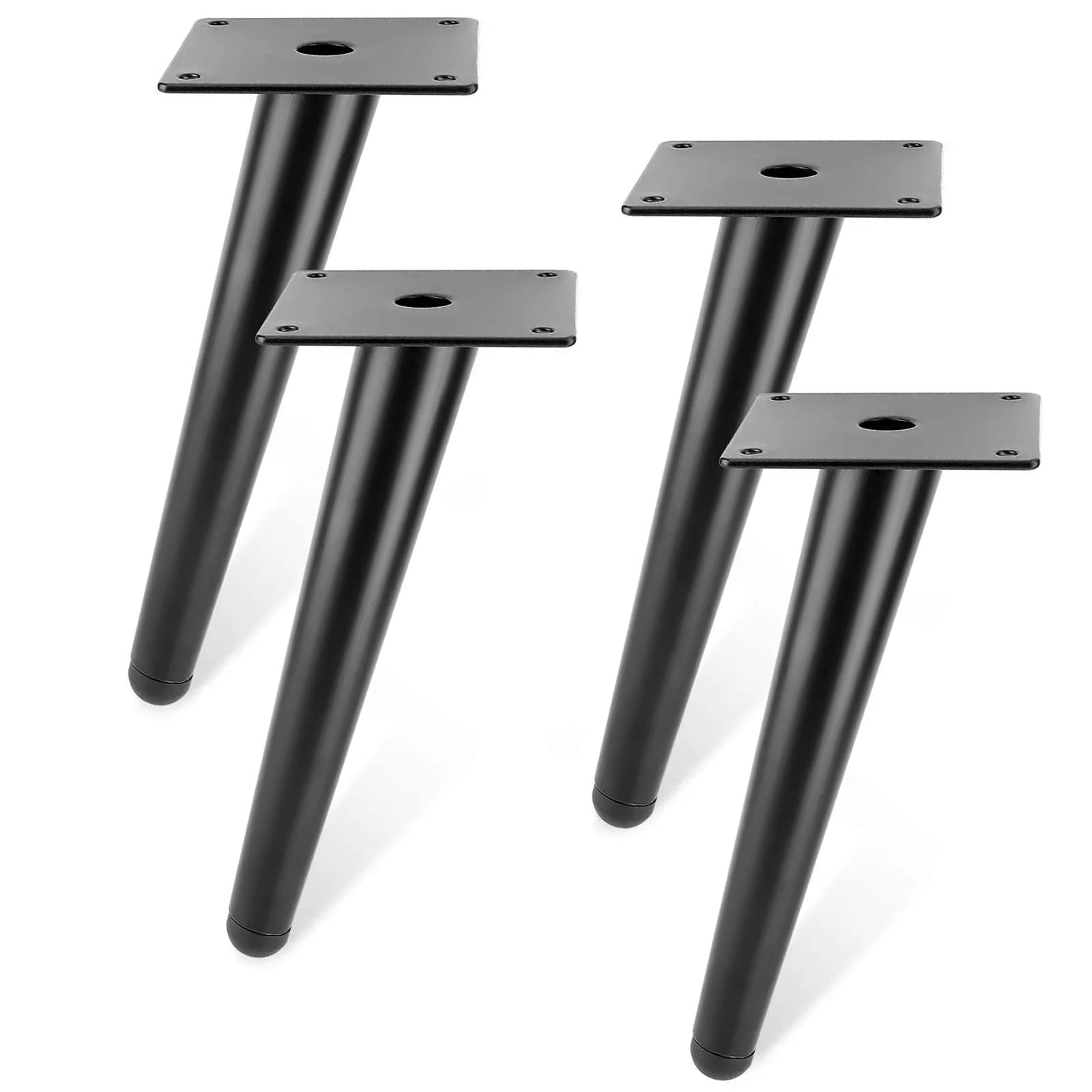 OIFAODAO Stainless steel access door， 4 Pieces, Inclined Tapered Metal Legs, for Sofa feet, Desk, Furniture, with Screws(Black,72cm/28.3in)