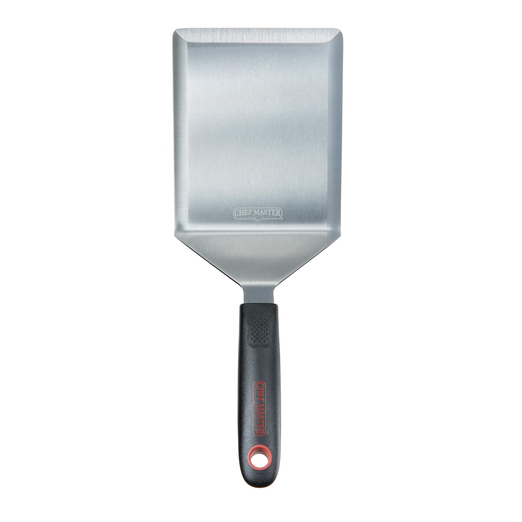 Chef Master90286 High Heat Extra Heavy Turner Spatula, 5.9" x 4.96" Blade | Heat Resistant Handle | Slip Resistant Grip | Dishwasher Safe