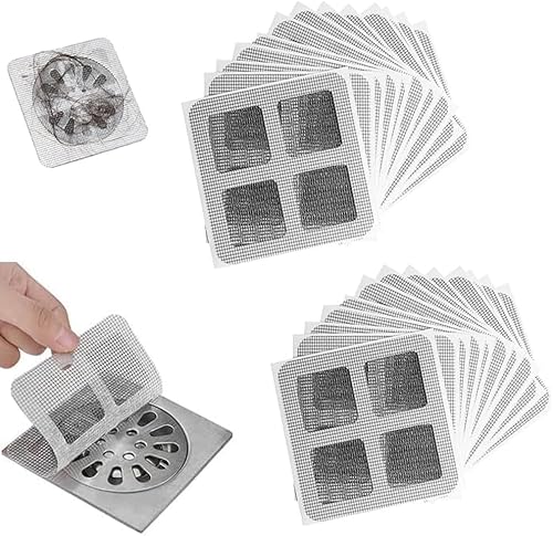 Adhesivos desechables para drenaje de cabello, 10 unidades, cubierta de drenaje de ducha, protector de drenaje de baño, cubierta de malla de drenaje