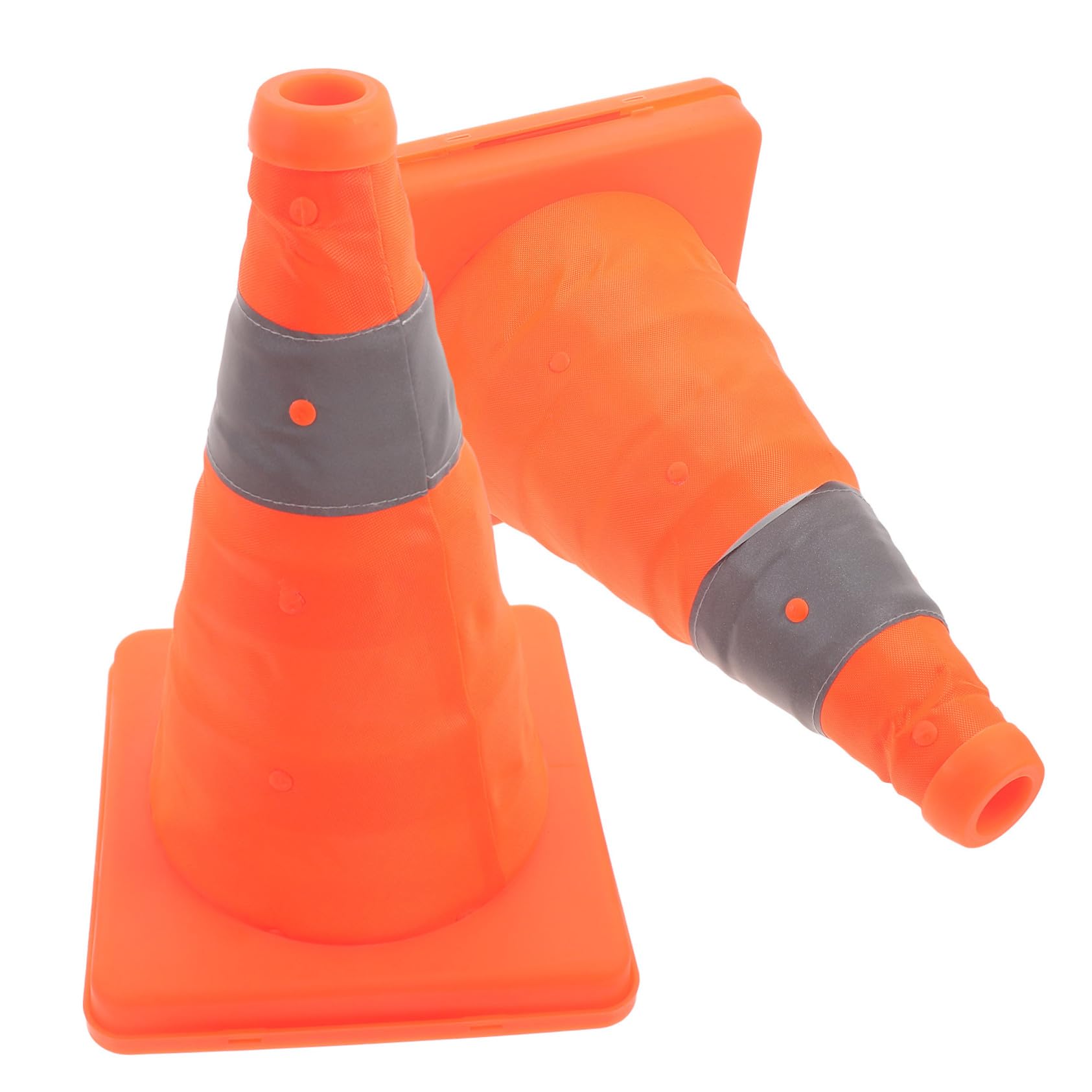 Cône de Signalisation Pliable Réfléchissant en Plastique 2 Pièces | Portable, Résistant aux Déchirures, pour Dépanneuses et Utilitaires, Lot de Deux, Usage Routier