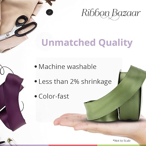 Miniatura 7 de Ribbon Bazaar Satén Doble Cara con Alambre - Oro Antiguo 58" 25yd