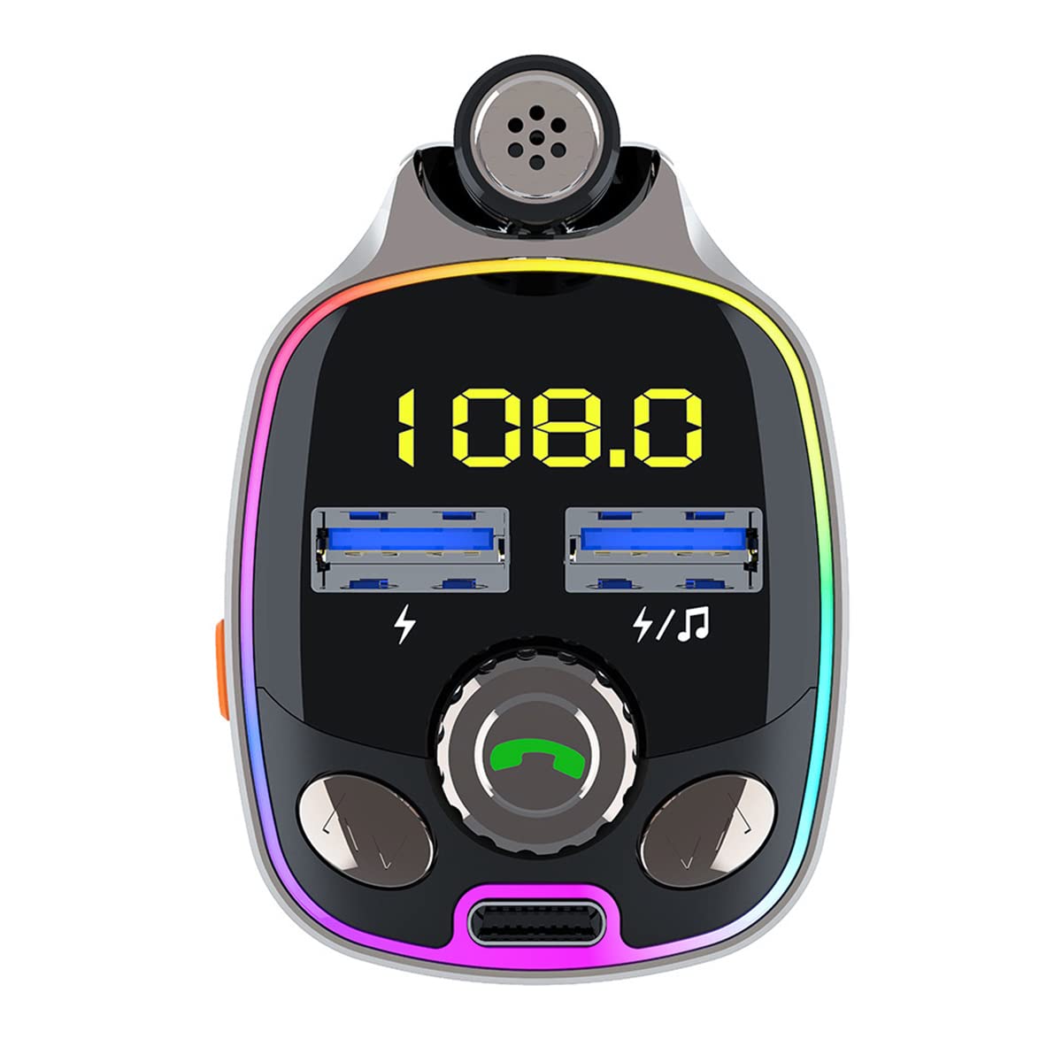 Freisprecheinrichtung Bluetooth Car Kit Zigarettenanzünder USB-Ladegerät Auto FM Transmitter Bluetooth 5.0 Unterstützt Musikwiedergabe Freisprechen