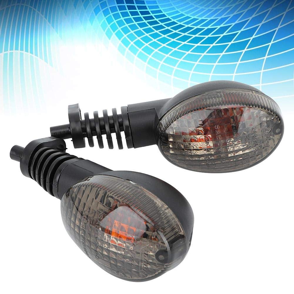Intermitentes Moto, Qiilu Lámpara de luz de señal de giro 2PCS apta para modificación de motocicleta Kawasaki Para Ninja 250(Negro)