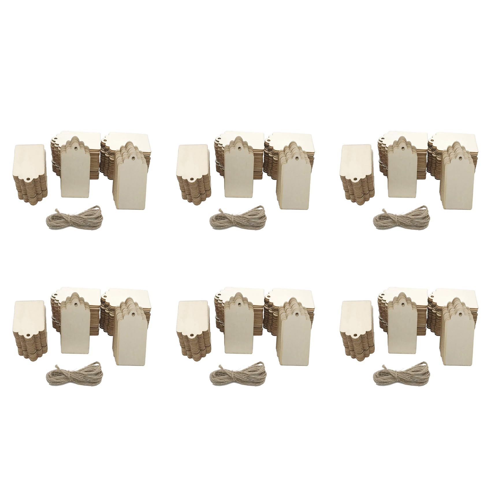 Étiquette en bois de 600 pièces avec trou de 2,7x1,5 pouces pour décor de mariage