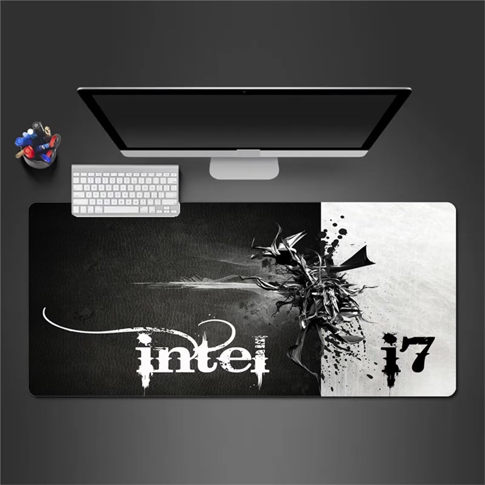 Alfombrilla Raton Gaming XXL 1200x600x3cm Alfombrilla de Ratón Grande Alfombrilla Gaming de Escritorio con Base Antideslizante para Gamers PC y Portátil (Gris Negro)