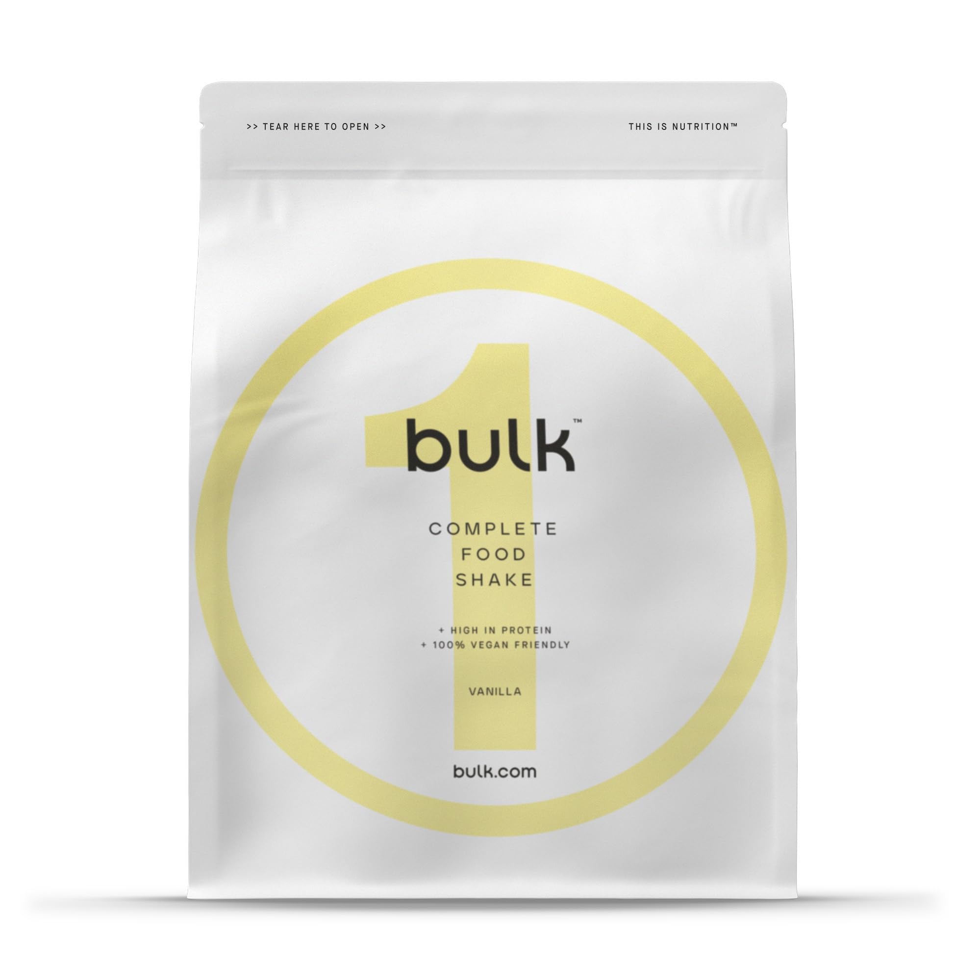 Bulk 1 Complete Food Shake, Sostituto completo del pasto, vegano, Vaniglia, 3kg, 30 porzioni
