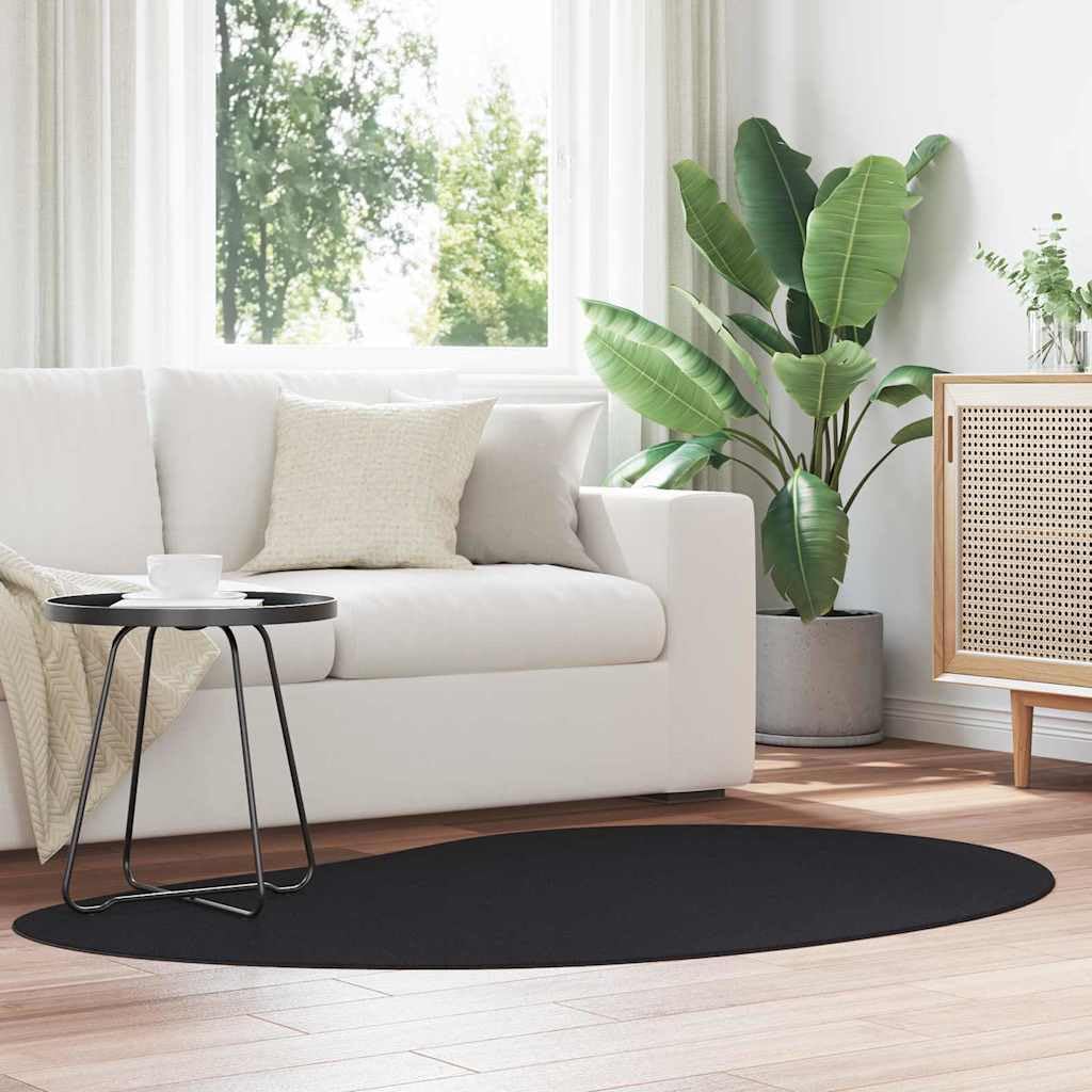 Tapis de zone noir HUARTE sublimez le sol de votre salon ou chambre à coucher