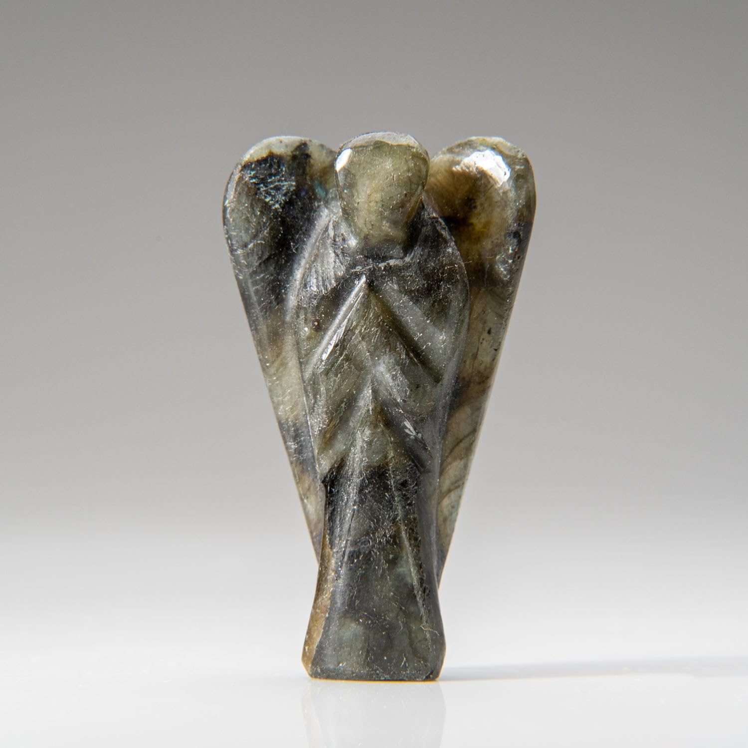 Genuine Polished Labradorite Crystal Healing Angel Carving (30.7 Grams)