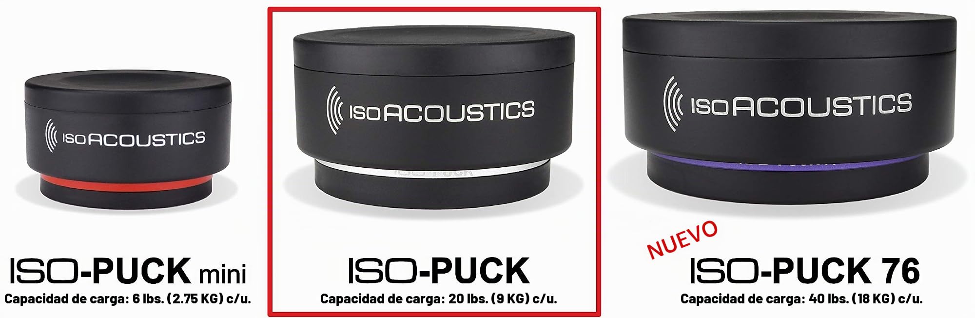 IsoAcoustics ISO-Puck Series aisladores (ISO-Puck, Paquete de 4)