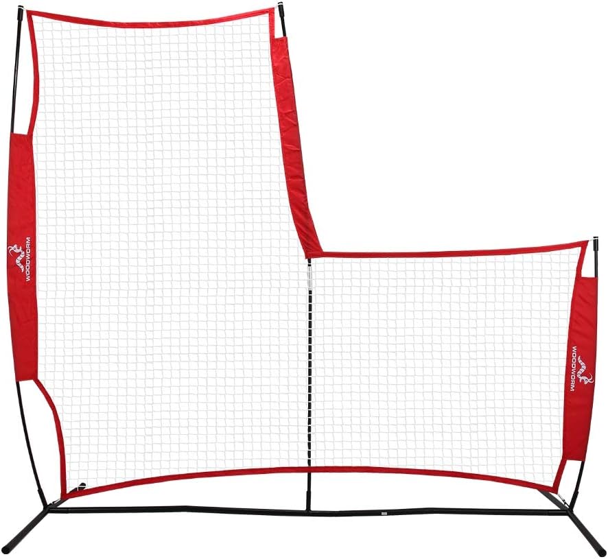 Woodworm Portable Baseball Screen - Pop-Up Pitching Protecting L-Screen Net and Frame
