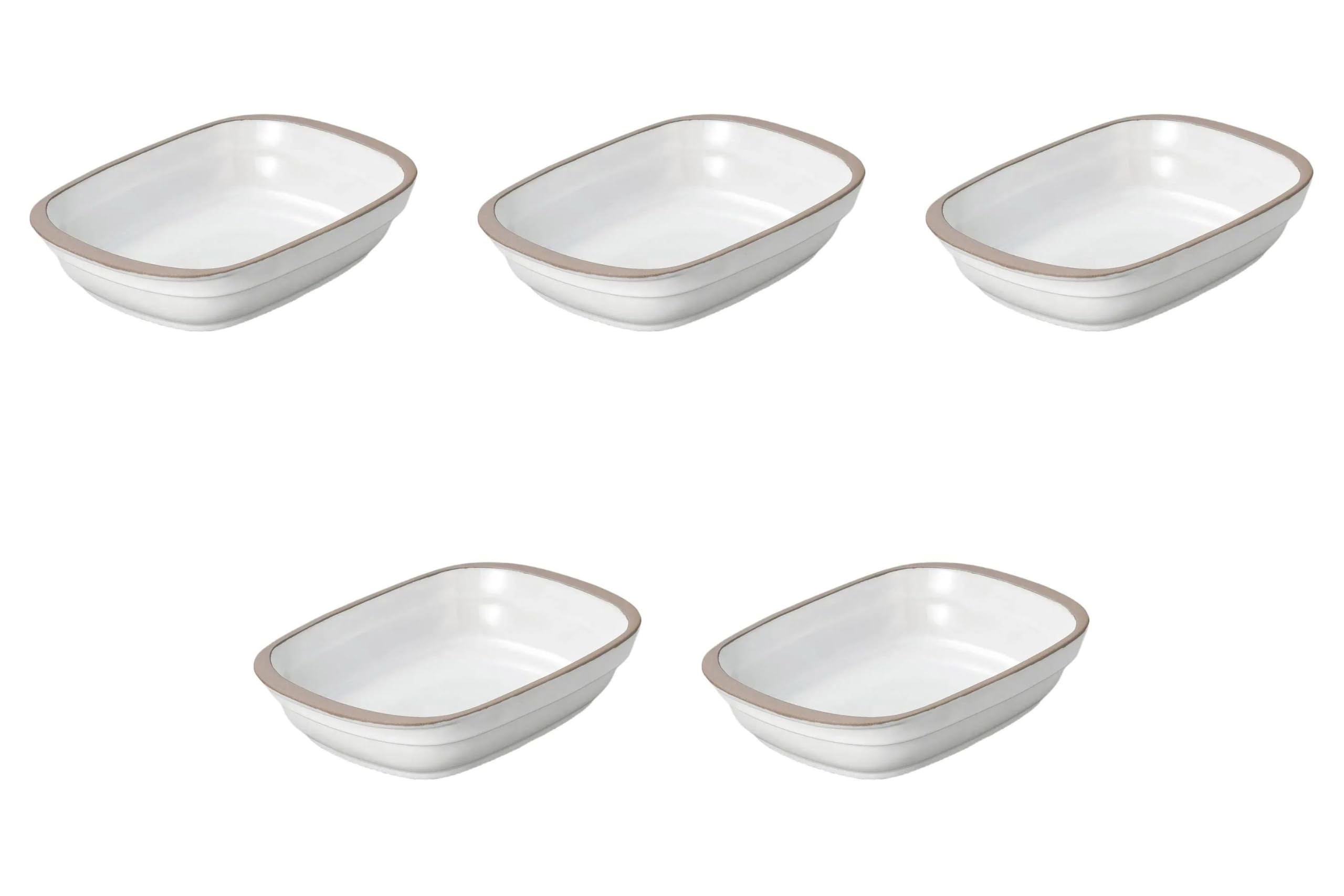 Set of 5 White Grill Chef Au Gratin [ 7.2 x 5.0 x 1.5 inches (18.4 x 12.6 x 3.8 cm) | Ceramic Au Gratin Dish (Setomonohonpo)