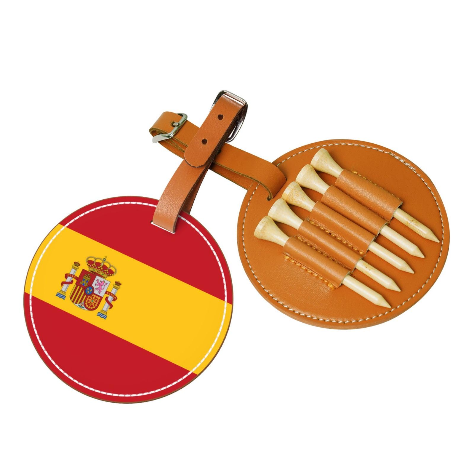 WXXWXD Spanish flag Printed Golf Tee Storage Bag - Portable Storage, Easily Organize Tees