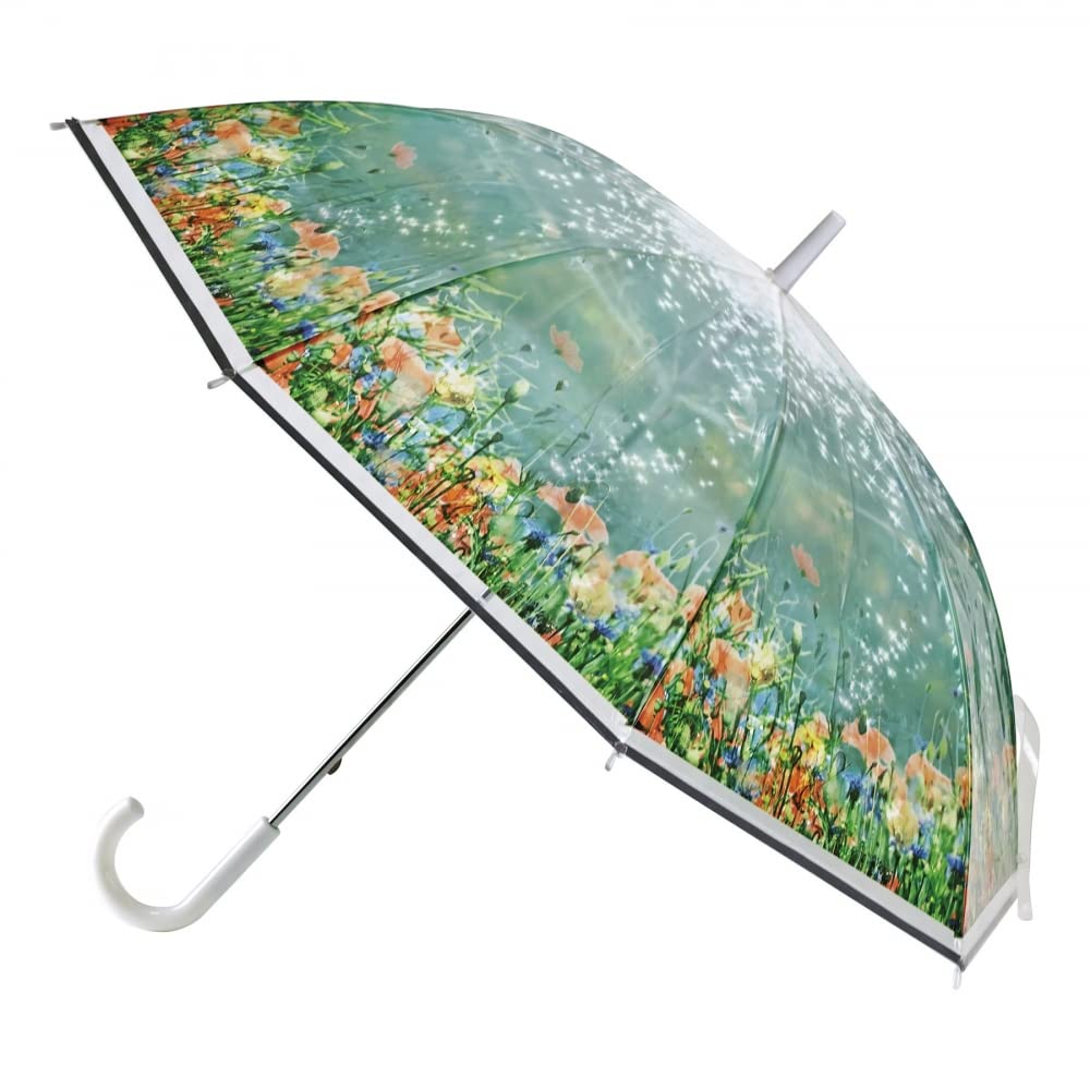 SPICE OF LIFE Happy Clear Umbrella For Adults and Kids | Transparent, Compact, Portable, Travel Accessories, Heavy Duty | Outdoor, Beach, Gifts, Fishing, Boating, Patio, Garden, Walking