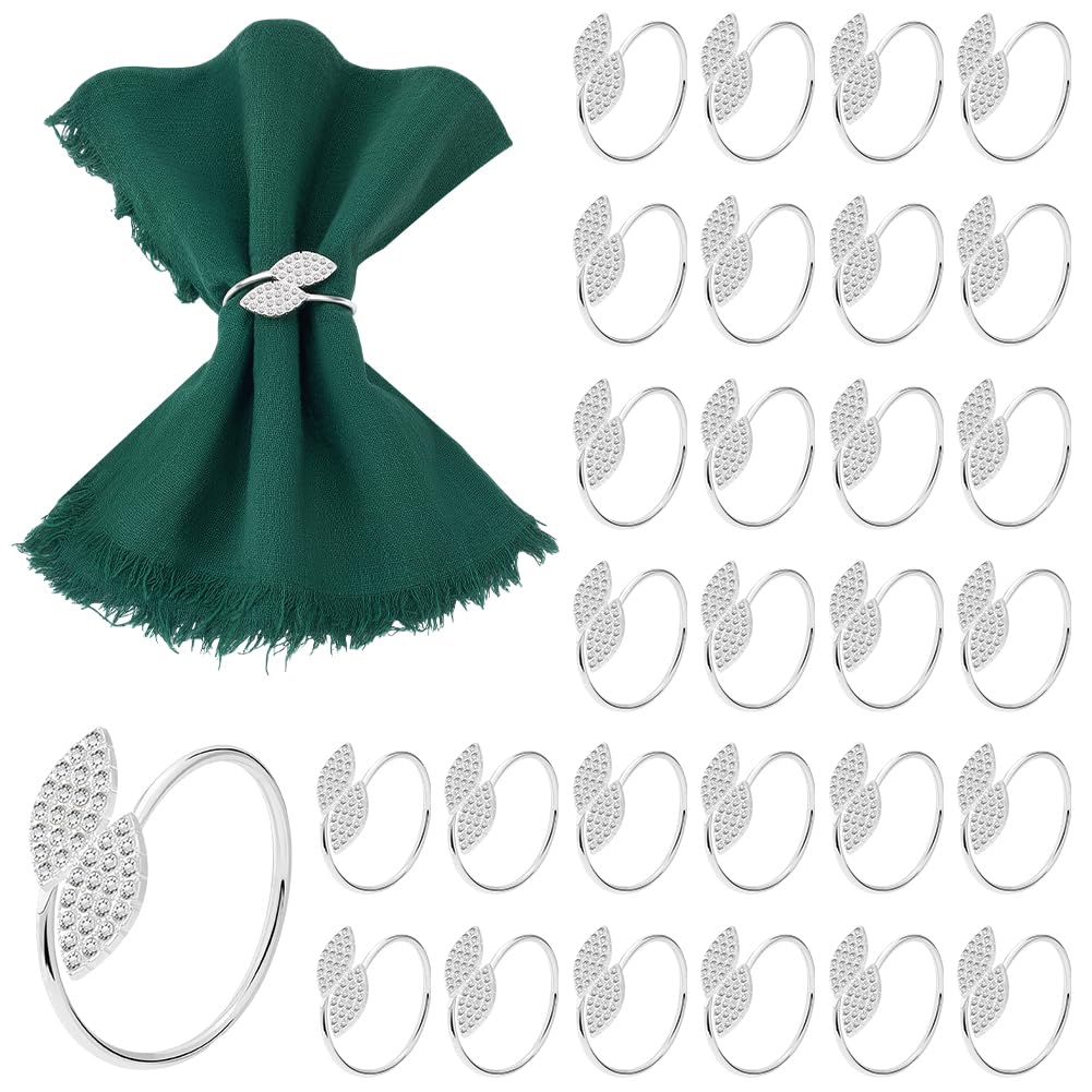 120 portatovaglioli luccicanti, con strass, a forma di foglia, per cena, banchetto, decorazione da tavolo, con strass, per gli ospiti, per il Ringraziamento, Natale, vacanze, feste di nozze