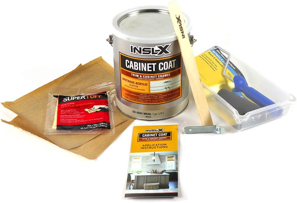 Super Brands INSL-X CC5501099-1K Cabinet Coat Enamel, Satin Sheen Paint, 5 Piece Set, White Super Brands INSL-X CC5501099-1K Cabinet Coat Enamel, Satin Sheen Paint, 5 Piece Set, White