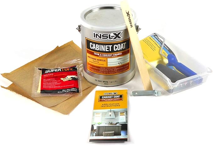 INSL-X Cabinet Coat - Urethane Acrylic Satin Sheen Enamel Cabinet Paint, 1 Gallon Kit, White