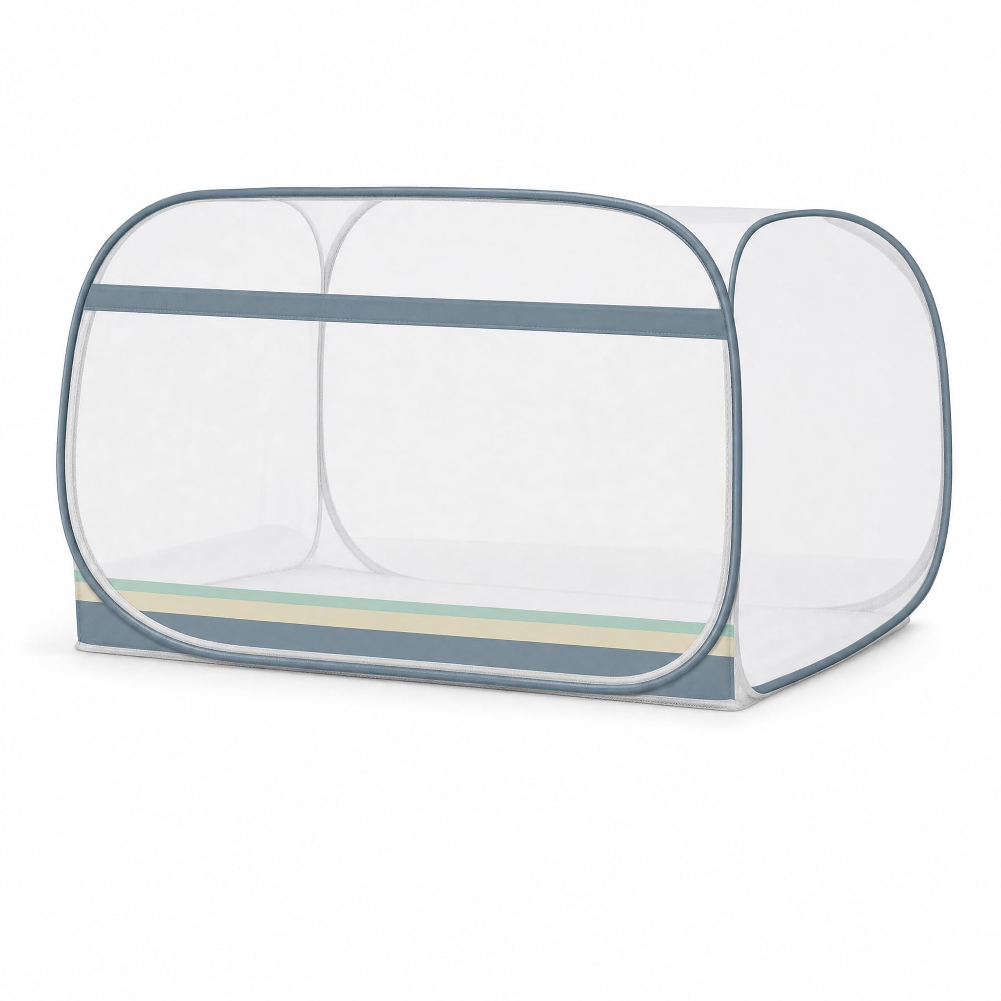 Mosquitera para Cama Plegable Tela, Trasera, a Rayas, 120cm Ancho