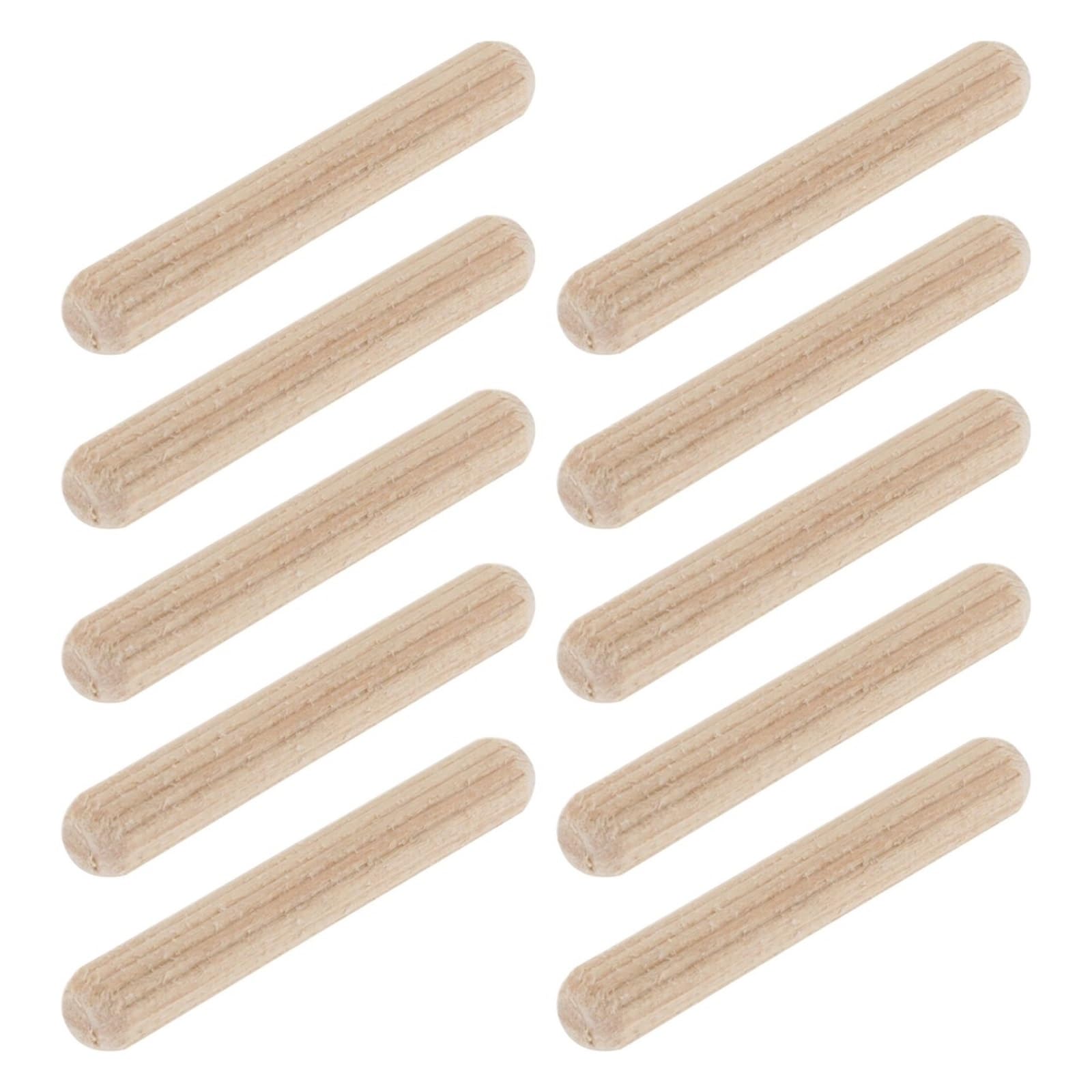 HYQOUKLR Wooden Sticks, Wooden Dowels 30 pcs Hard Wood Grooved Fluted Multiple Sizes For Furniture Woodworking(6mm)