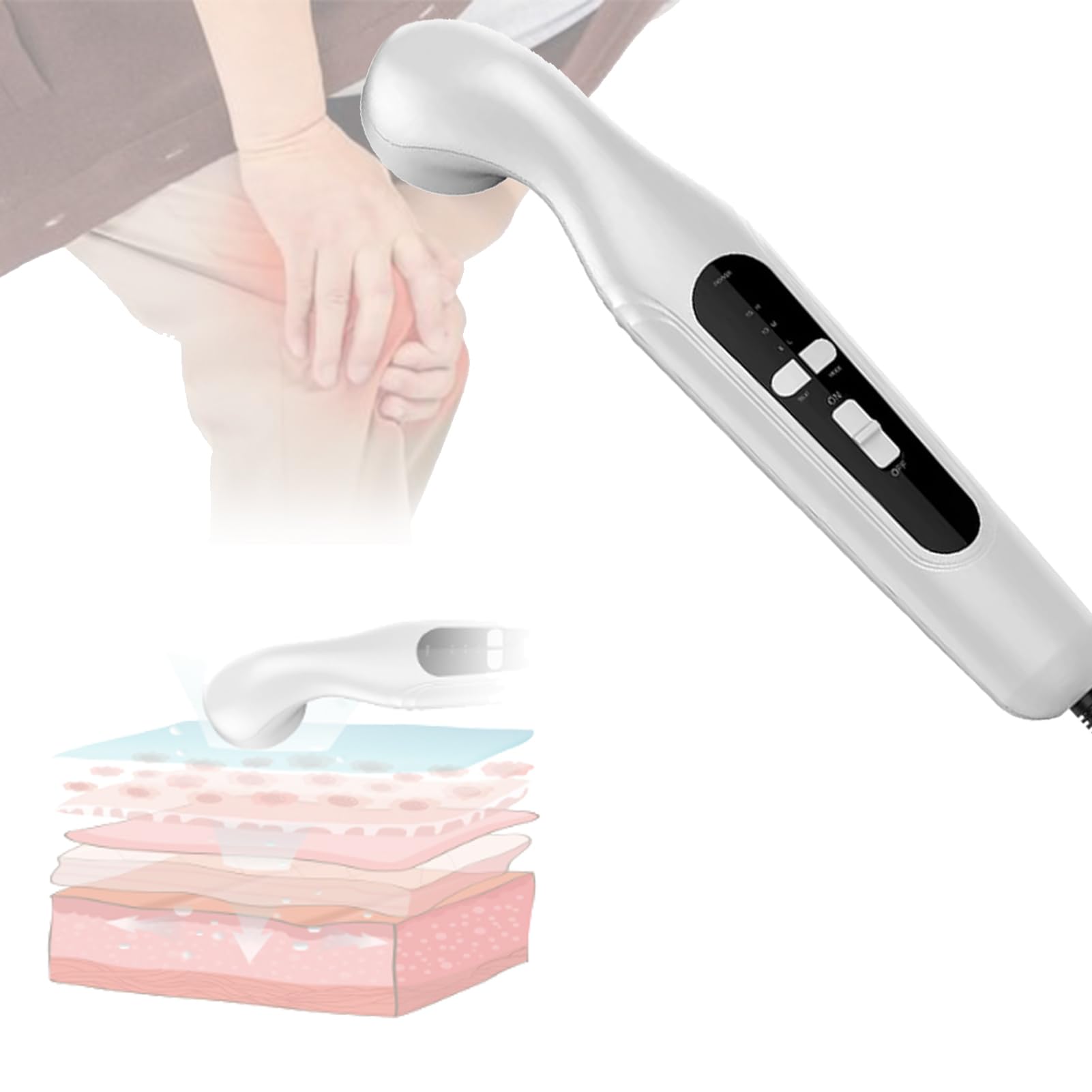 Apparecchiatura portatile di fisioterapia della macchina di terapia ad ultrasuoni per sollievo dal dolore e massaggio muscolare, trattamento profondo del tessuto per ginocchia, spalle, collo e lombare