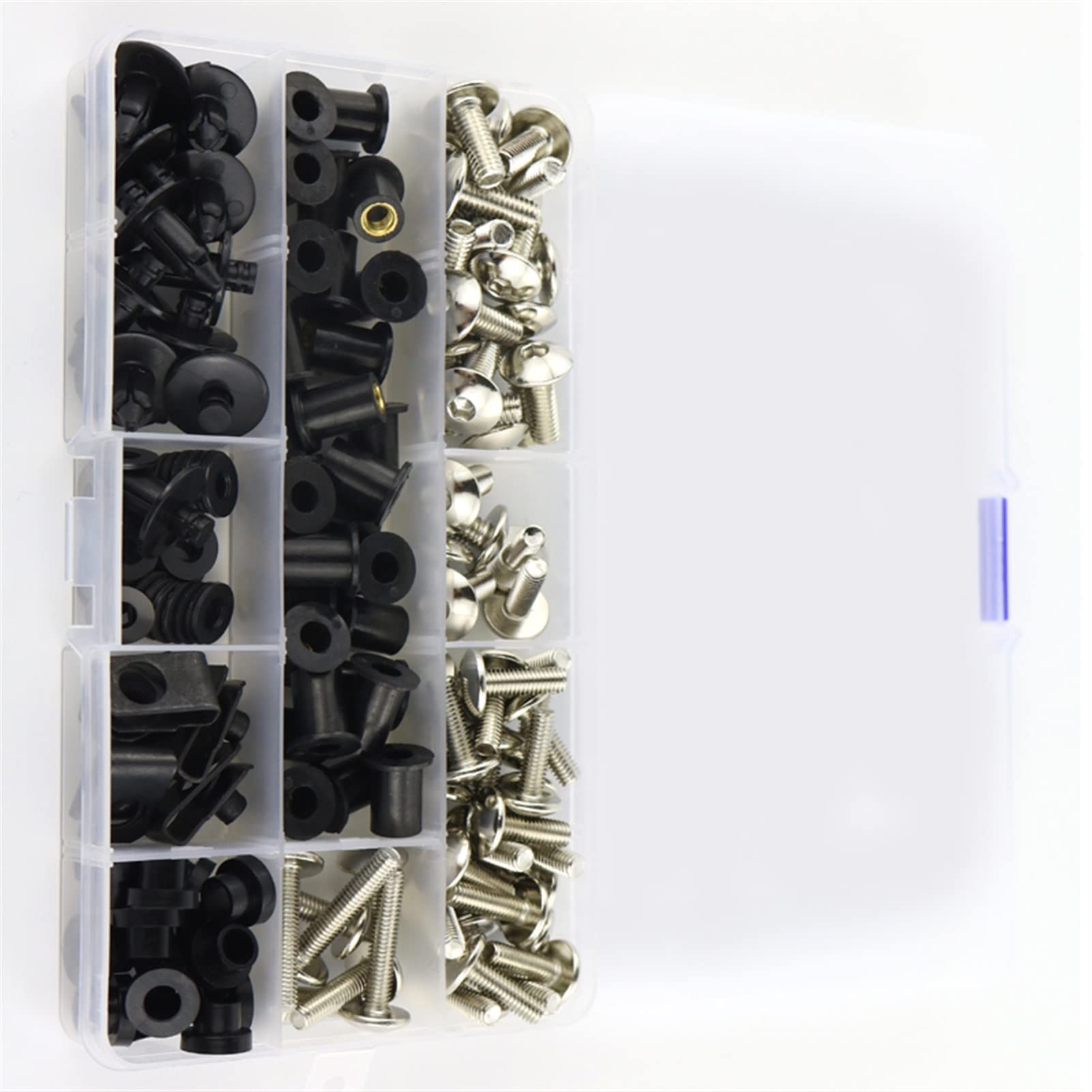Kit de tornillos de carenado Kawasaki ZX6R 2005 clips tuercas moto plata