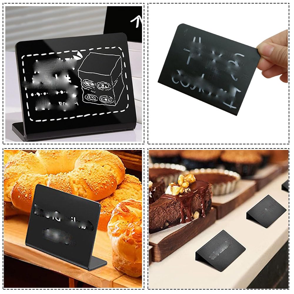 26 Pezzi Mini Lavagna, Cartellini Prezzi, Tipo L Numeri Tavoli Ristorante, lavagnetta cancellabile, Segnaposto,Lavagnetta per la Festa di Nozze del Caffè a Buffet Gastronomico(10x3x7,5 cm)